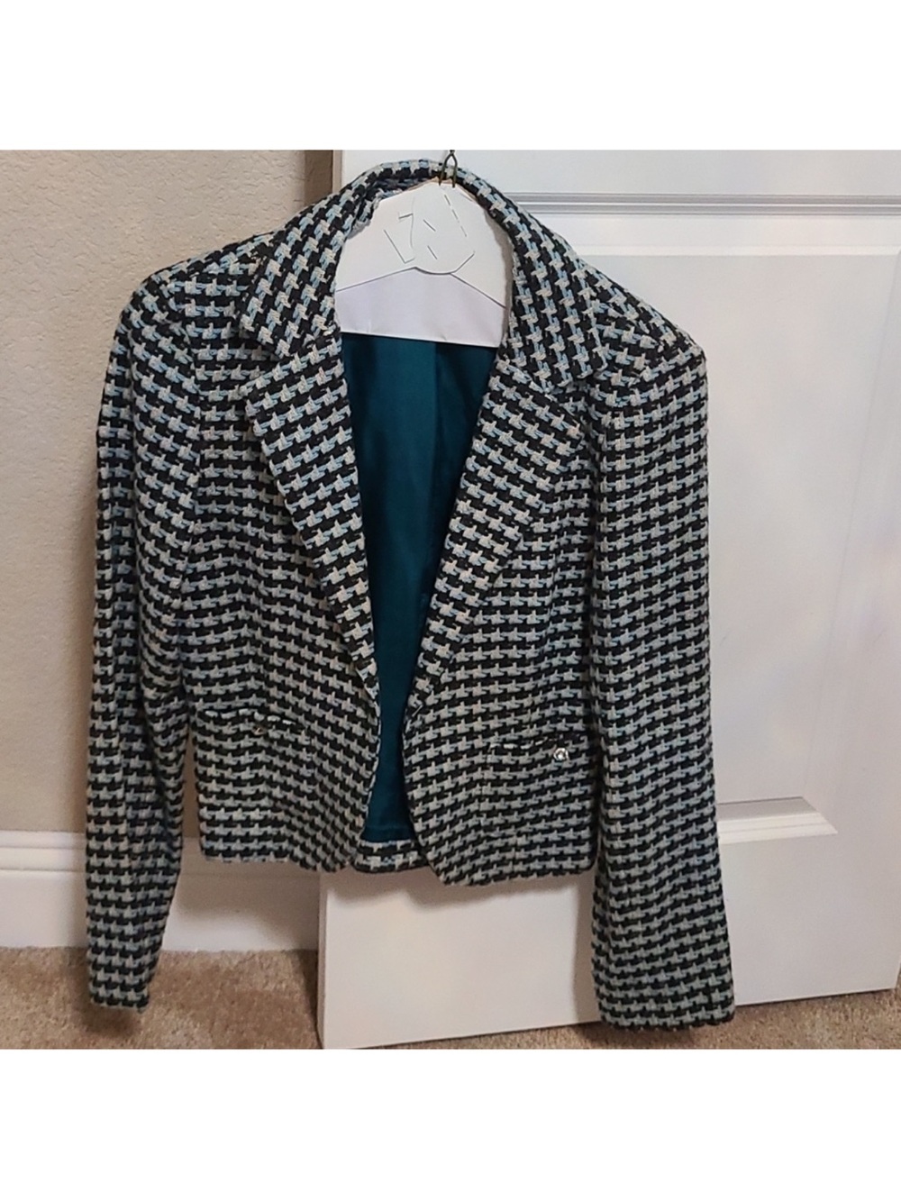 Roth Tweed Rhinestone Jeweled Blazer Jacket Preppy Y2K Gossip Girl Size 8